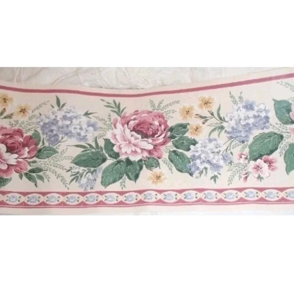 Wallpaper Border Pink Floral Carnations Hopewell Wall Borders 5 Yards X 2 NOS